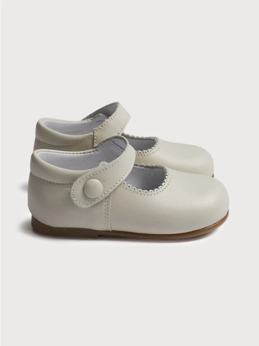 Peppa London Ivory Mary Jane Leather Baby Shoes Size 23 EU US 7 NWOT